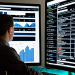 **Image Prompt:** A split-screen image. On one side, a factor investor meticulously analyzes a company's financial statements, highlighting key ratios like P/E. On the other side, a quant investor surrounded by computer screens displaying complex algorithms and real-time market data, with lines of code scrolling rapidly.