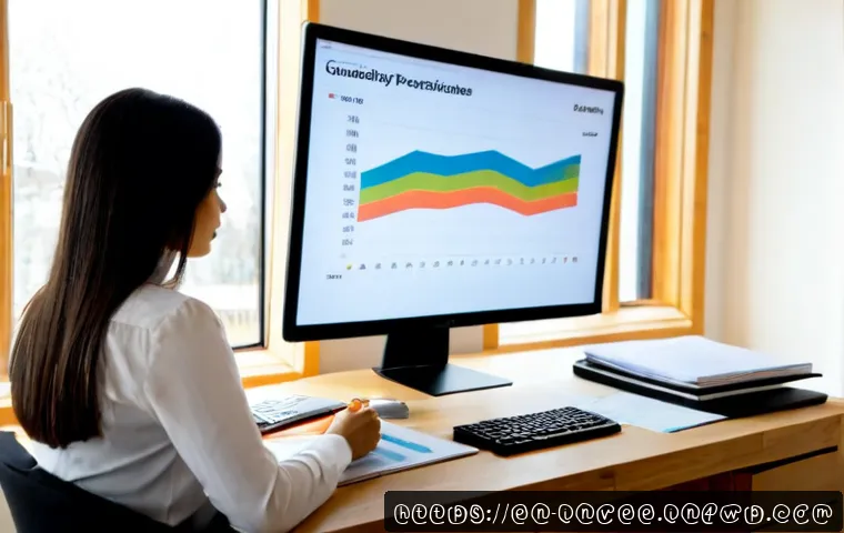 Home 17 팩터 투자에서의 분기별 성과 분석 - Photorealistic financial analyst in a bright modern home office, reviewing four neatly arranged quar...